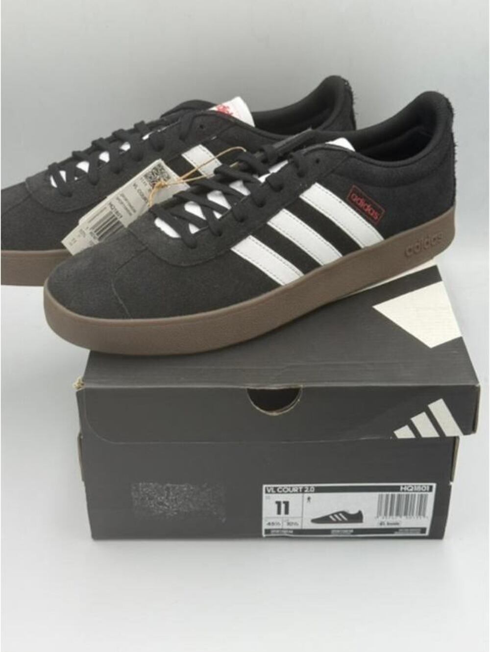Adidas VL Court 2.0 Black and White Sneakers Size 11